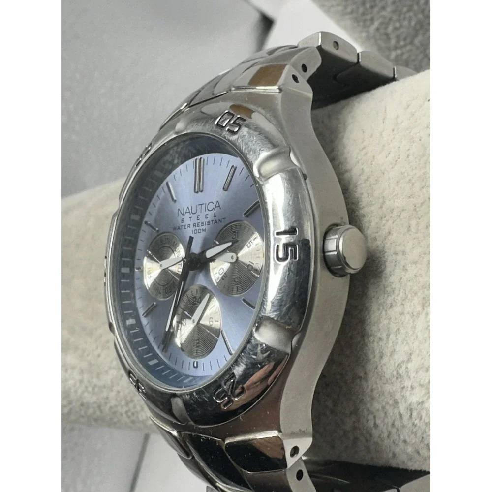 Nautica Steel 10075G New‎ Battery Mens Watch 38MM 7.25